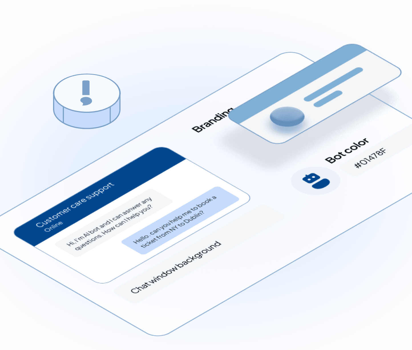 Chatbot personality configuration panel with tone and behavior settings